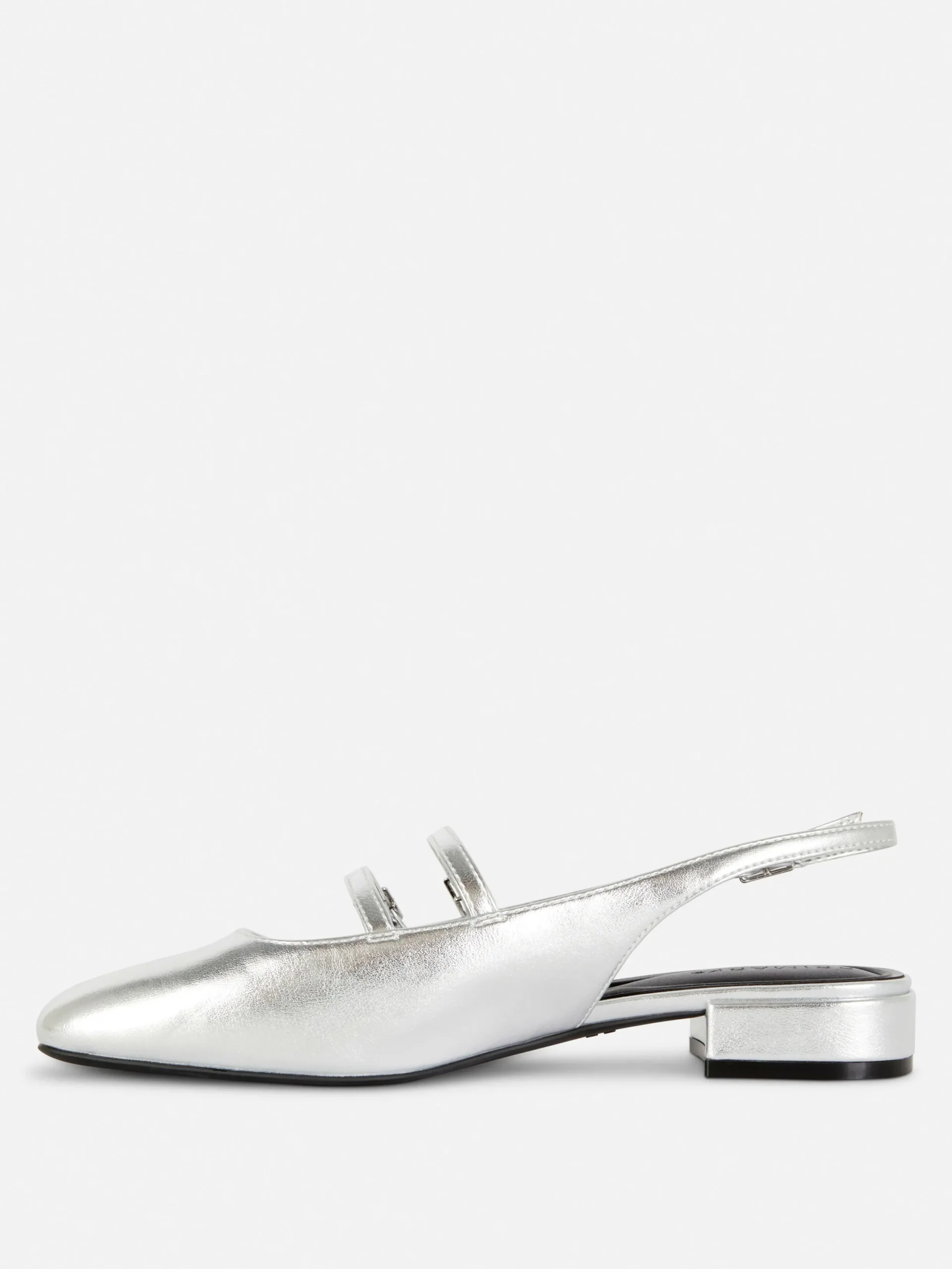 Flache Schuhe|Primark Mary Janes Mit Slingback Und Doppeltem Riemchen Silber