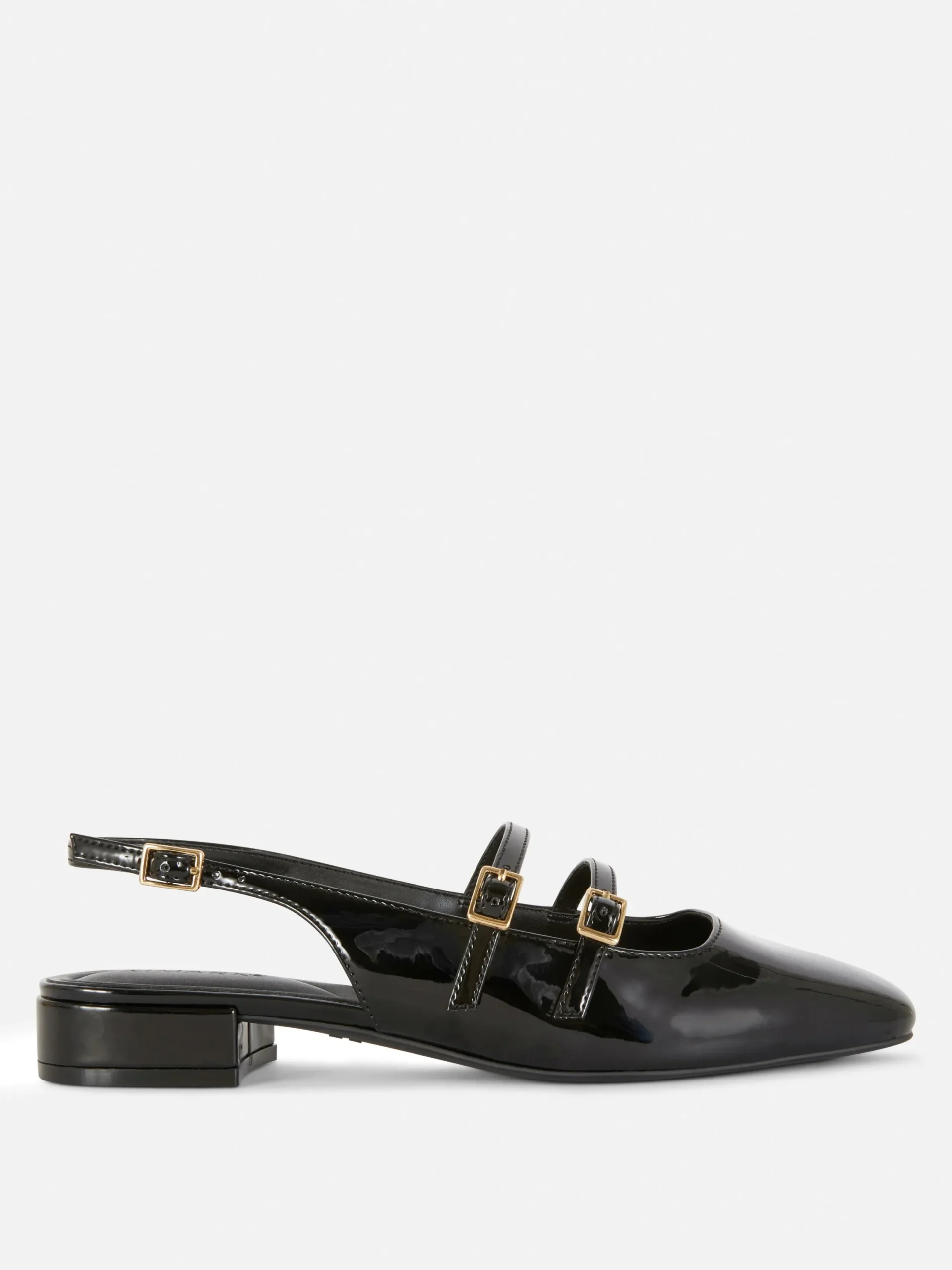 Gothic-Kleidung|Flache Schuhe|Primark Mary Janes Mit Slingback Und Doppeltem Riemchen Schwarz
