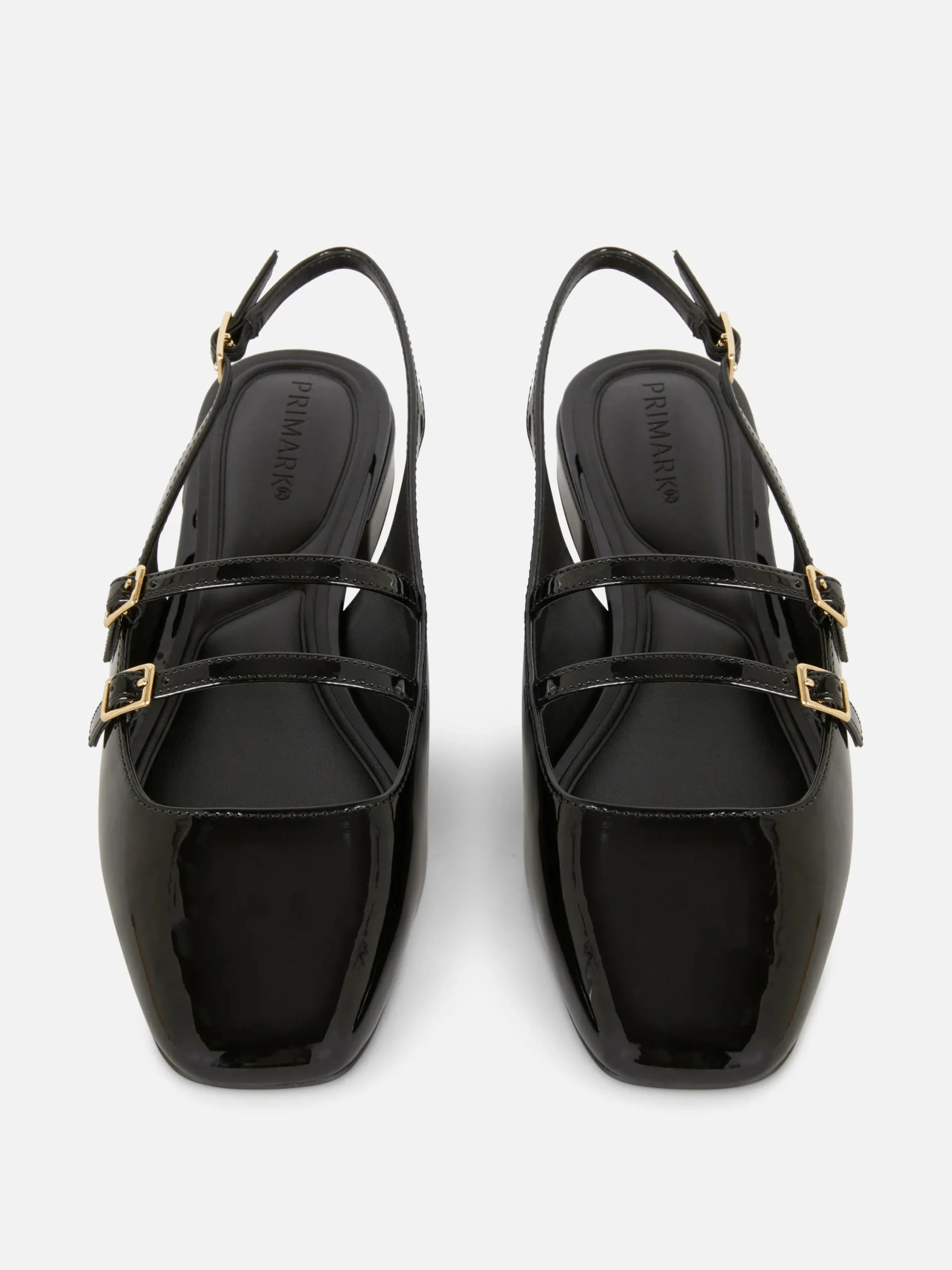 Gothic-Kleidung|Flache Schuhe|Primark Mary Janes Mit Slingback Und Doppeltem Riemchen Schwarz