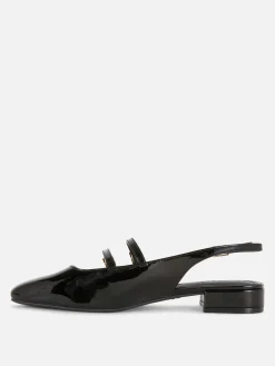 Gothic-Kleidung|Flache Schuhe|Primark Mary Janes Mit Slingback Und Doppeltem Riemchen Schwarz