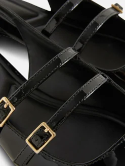 Gothic-Kleidung|Flache Schuhe|Primark Mary Janes Mit Slingback Und Doppeltem Riemchen Schwarz