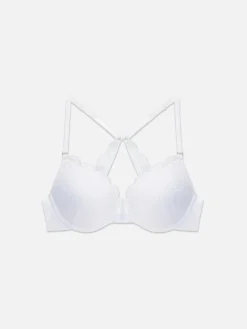 Bhs|Primark Maximizer-BH Mit Spitze Und Racerback Weiß