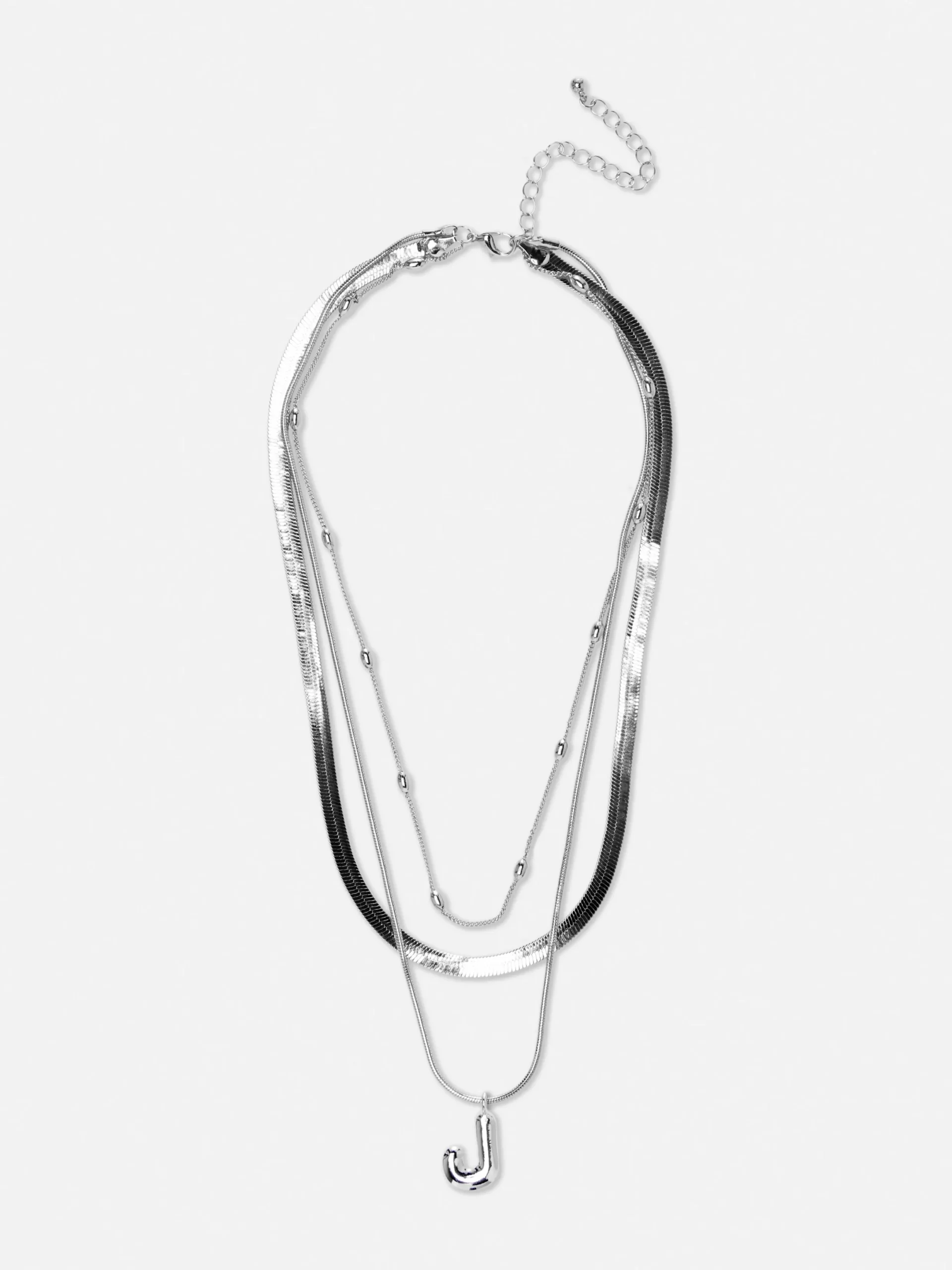 Schmuck|Primark Mehrlagige Halskette Mit Gesteppter Initiale Weiß