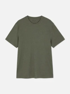 Tops Und T-Shirts|Primark Meliertes Regular-Fit T-Shirt Khakifarben