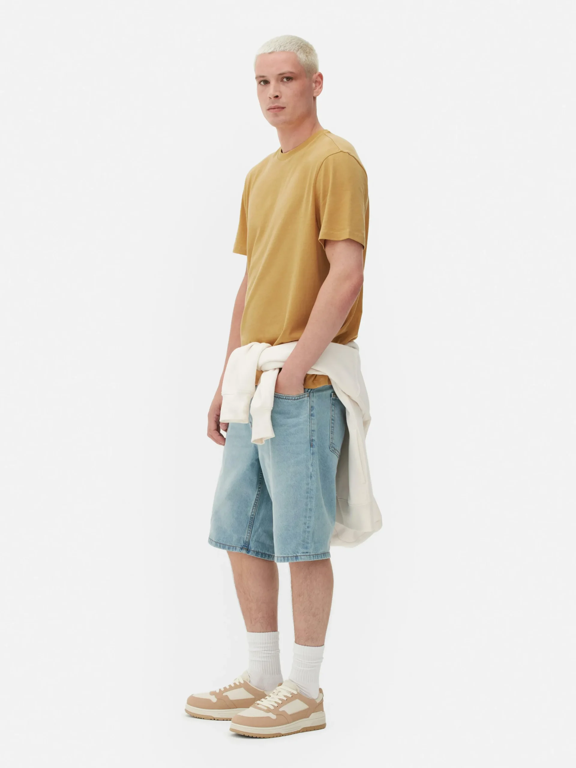 Tops Und T-Shirts|Primark Meliertes Regular-Fit T-Shirt Senffarben