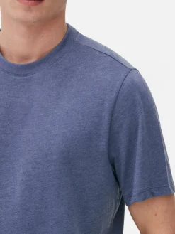Tops Und T-Shirts|Primark Meliertes Regular-Fit T-Shirt Blau