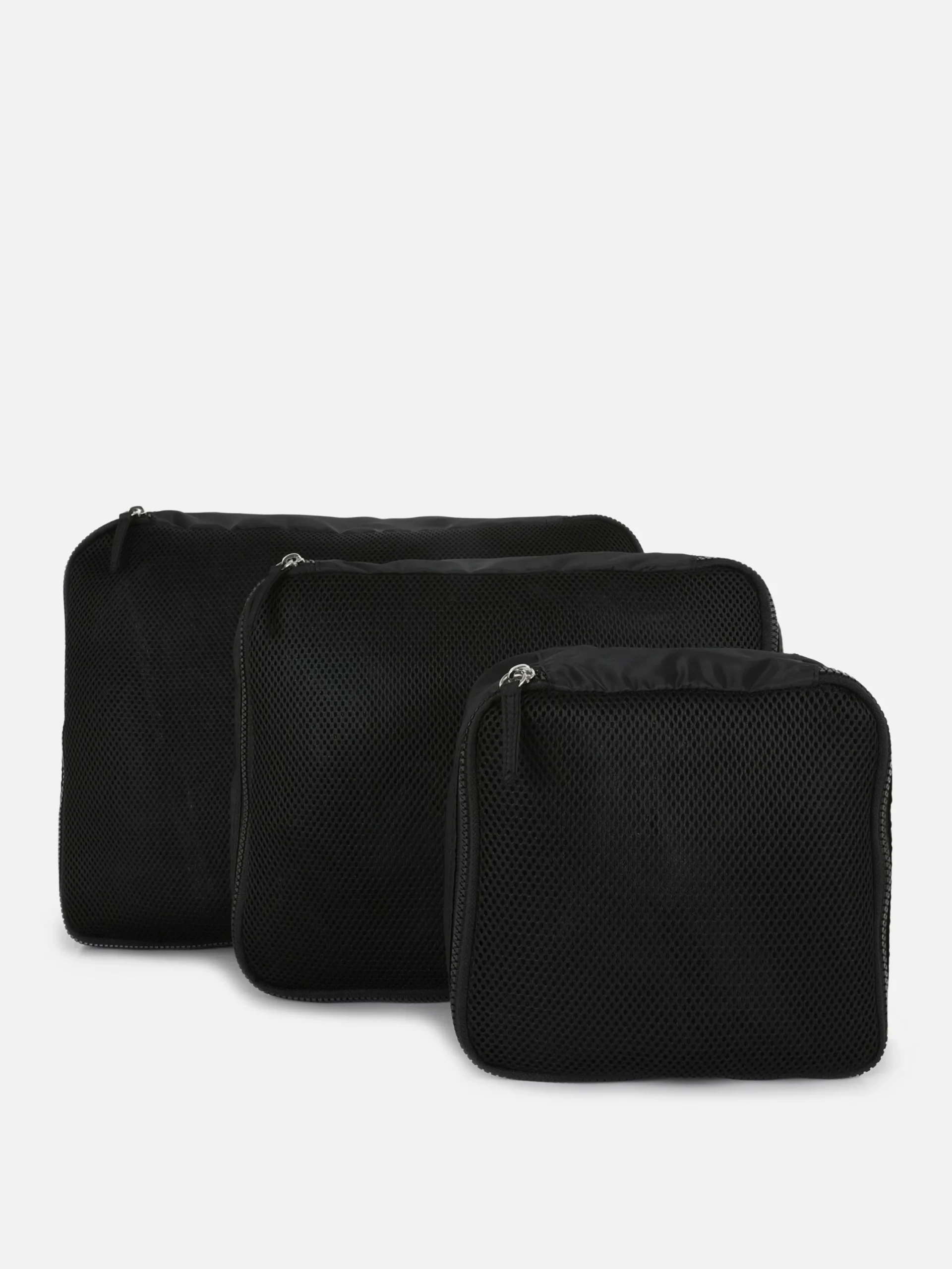 Reiseaccessoires|Primark Mesh-Verpackungswürfel, 3er-Pack Schwarz