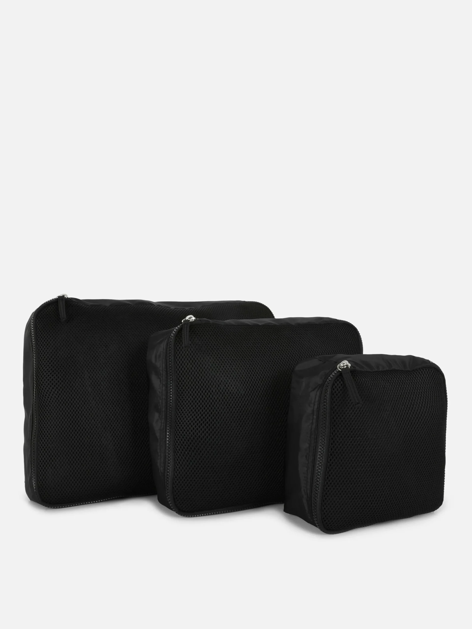 Reiseaccessoires|Primark Mesh-Verpackungswürfel, 3er-Pack Schwarz