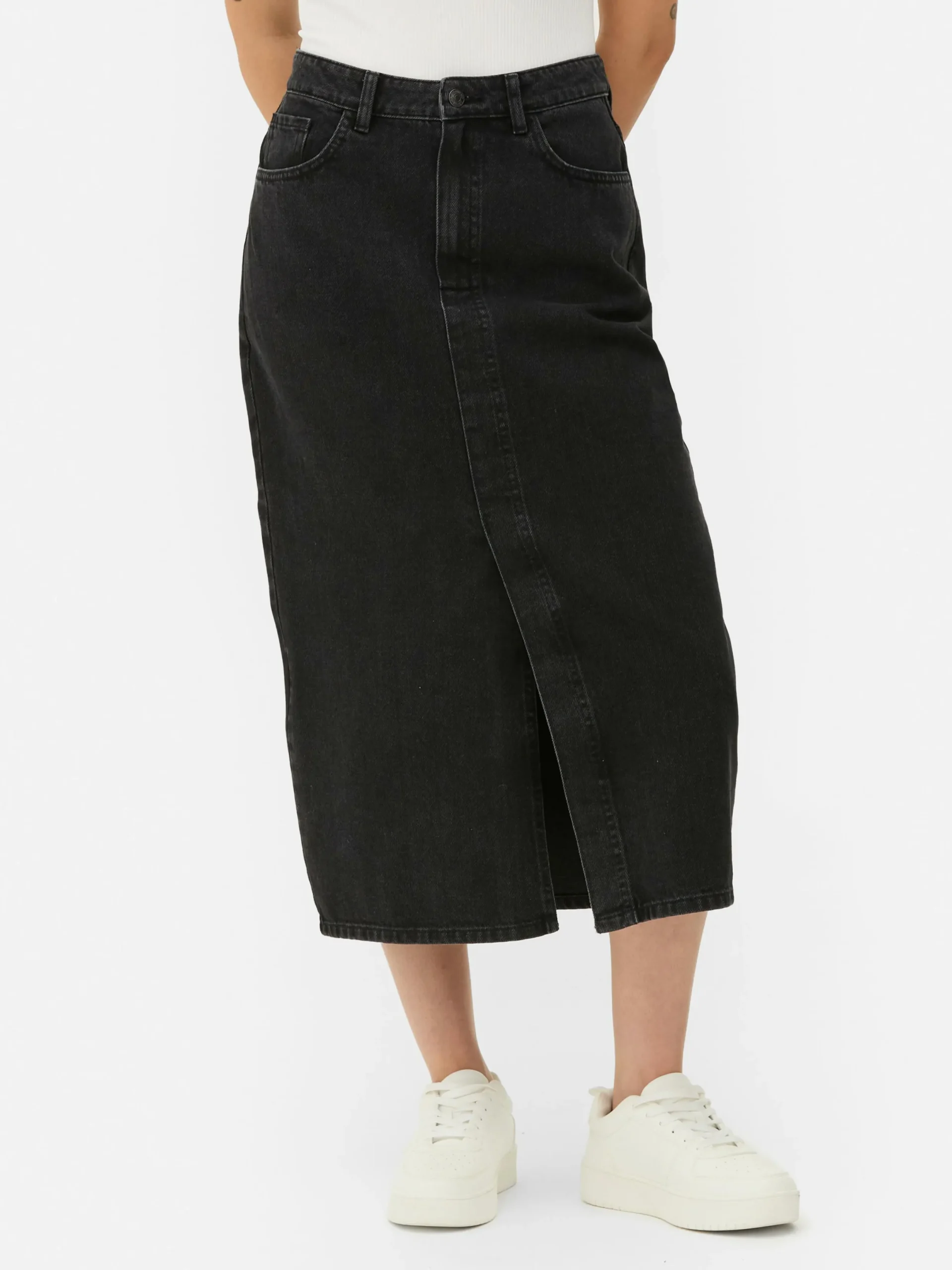 Röcke|Denim|Primark Midi-Jeansrock Leichtes Schwarz