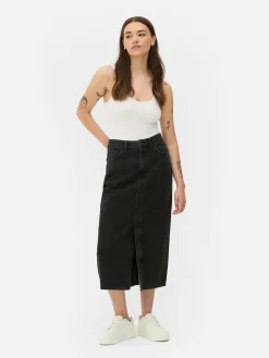 Röcke|Denim|Primark Midi-Jeansrock Leichtes Schwarz