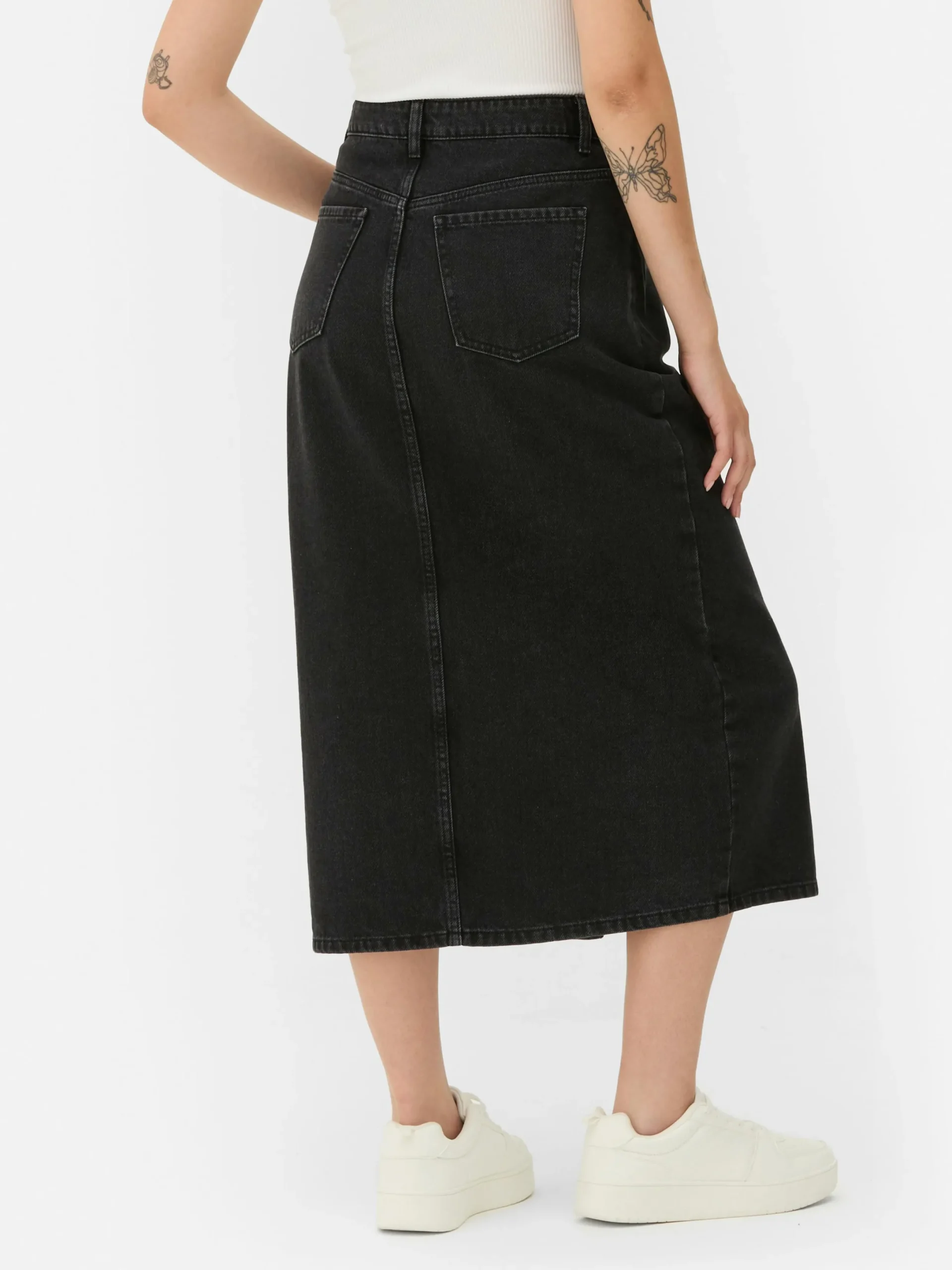 Röcke|Denim|Primark Midi-Jeansrock Leichtes Schwarz