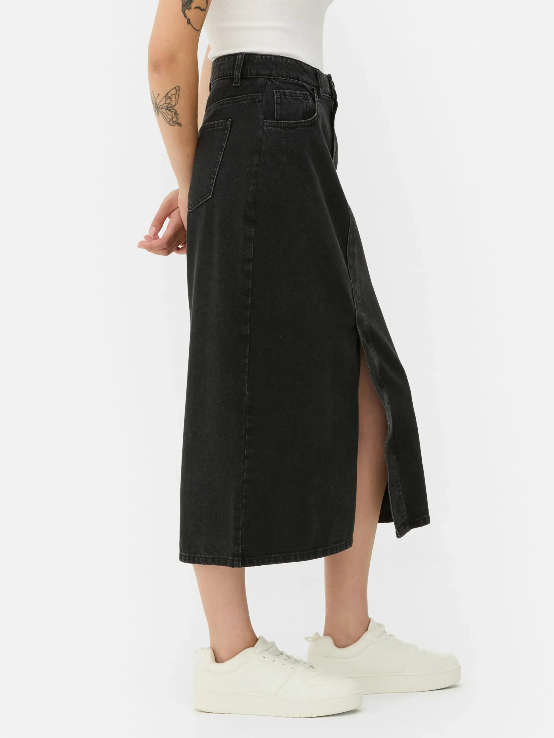 Röcke|Denim|Primark Midi-Jeansrock Leichtes Schwarz
