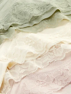 Slips|Primark Mikrofaser-Tangas Mit Spitzenbesatz, 3er-Pack Hellgrün