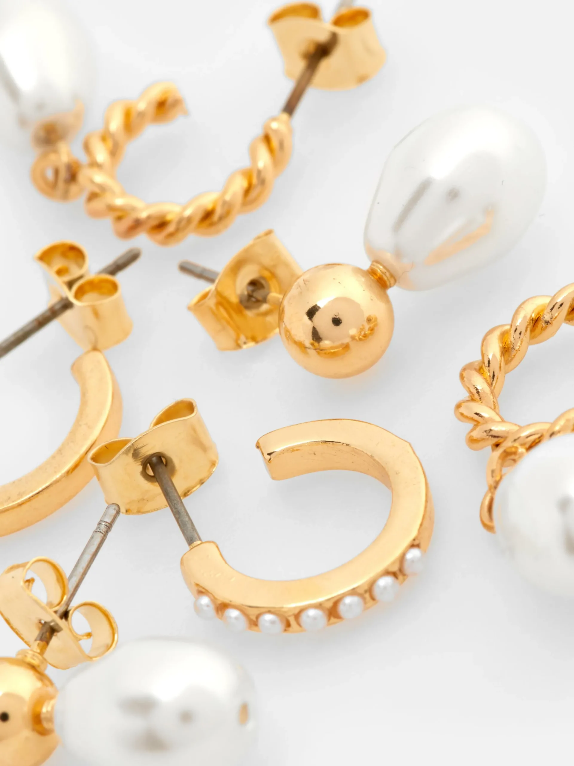 Schmuck|Primark Mini-Creolen Mit Kunstperlen, 3er-Pack Gelb