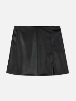 Röcke|Primark Minirock Aus Kunstleder Schwarz