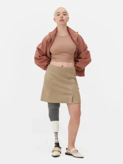 Röcke|Primark Minirock Aus Wildlederimitat Beige
