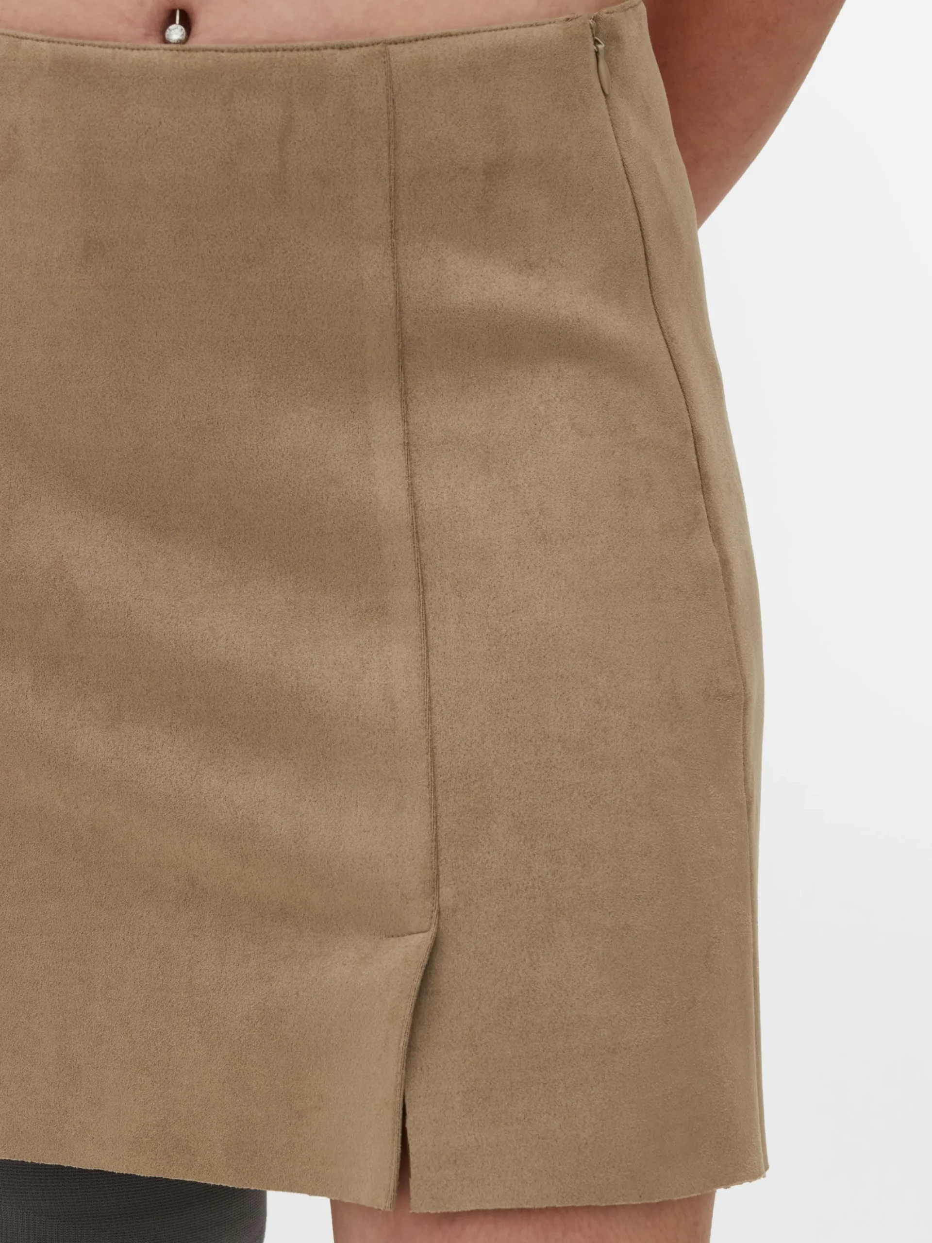 Röcke|Primark Minirock Aus Wildlederimitat Beige
