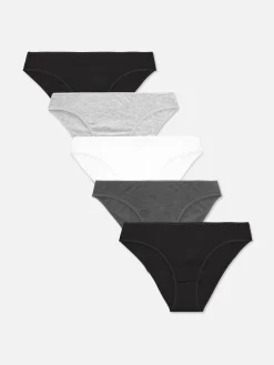 Slips|Primark Minislips, 5er-Pack Schwarz/Weiß