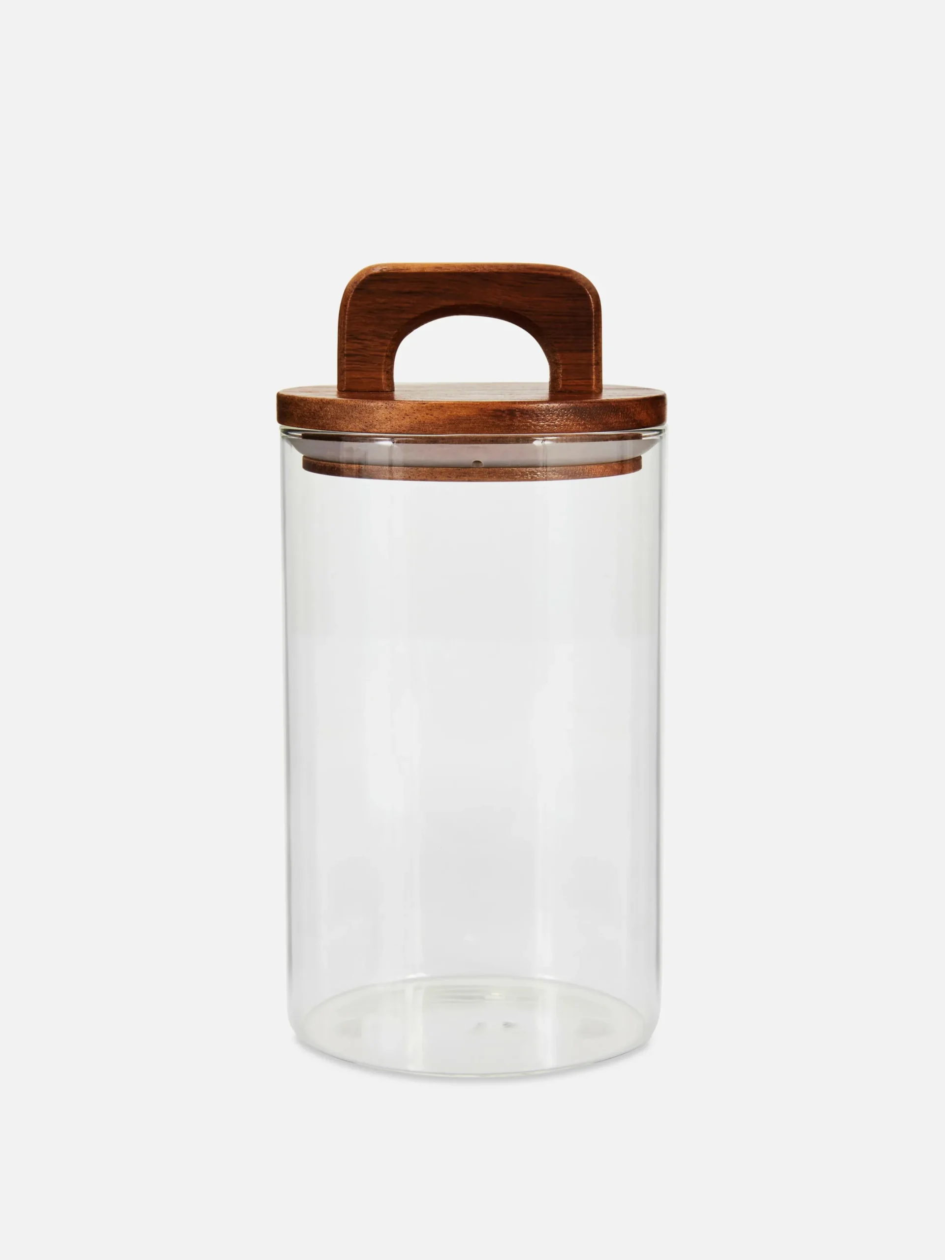Geschirr|Primark Mittelgroßer Glasbehälter Mit Holzdeckel Transparent