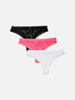 Slips|Primark Modische Hipster-Slips Mit Spitzenbesatz, 3er-Pack Hellrosa