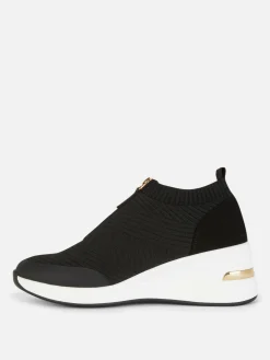Sneakers|Primark Modische Sneaker Mit Keilabsatz Schwarz