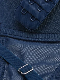 Bhs|Primark Modischer T-Shirt-BH Mit Netzstoffeinsätzen Marineblau