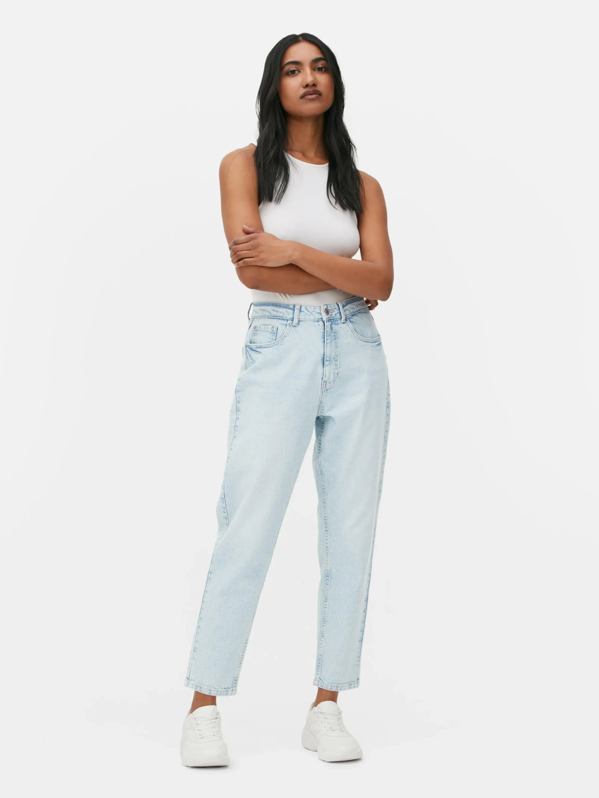 Denim|Jeans|Primark Mom-Jeans Aus Denim Hellblau