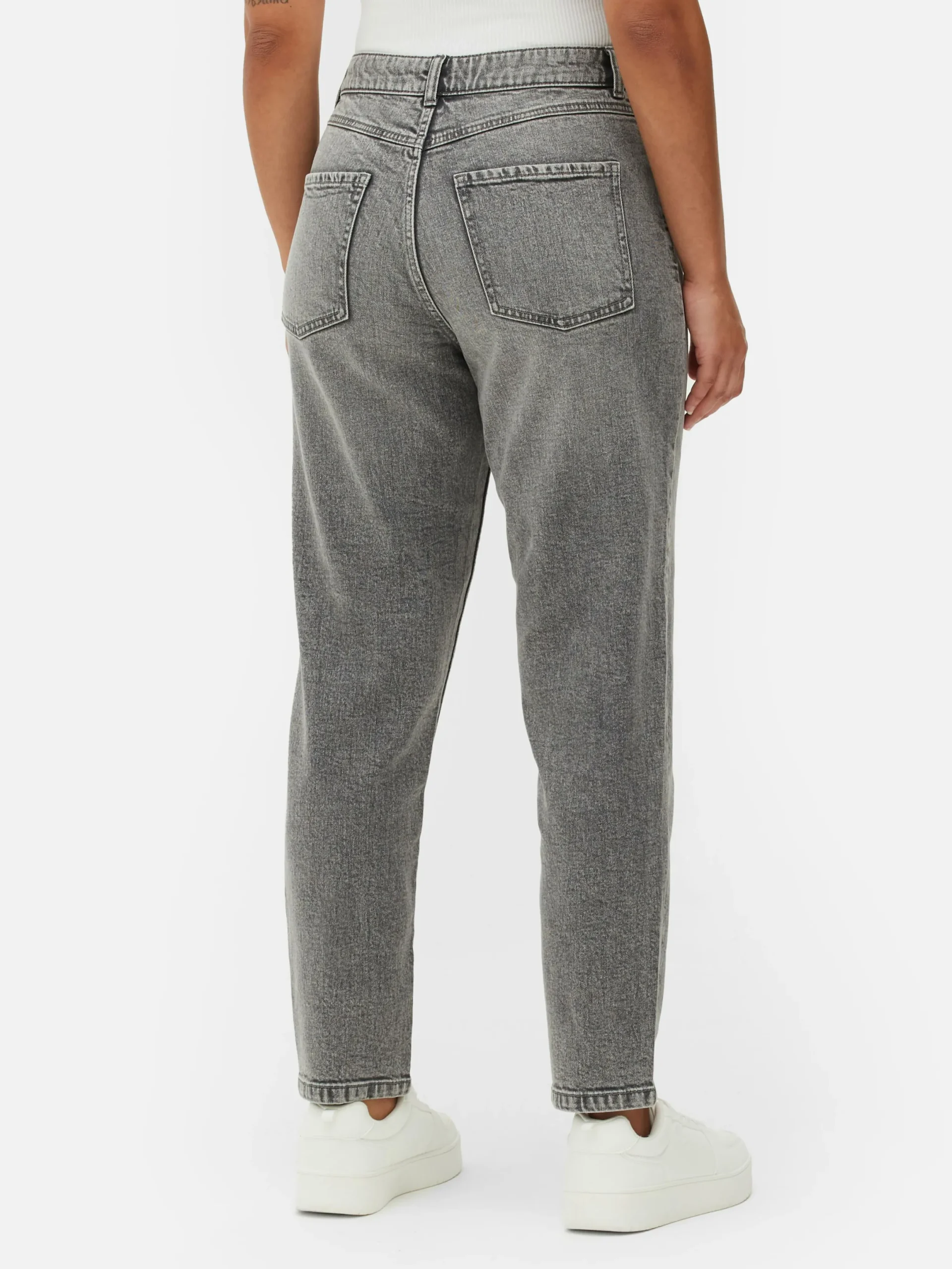 Denim|Jeans|Primark Mom-Jeans Aus Denim Grau
