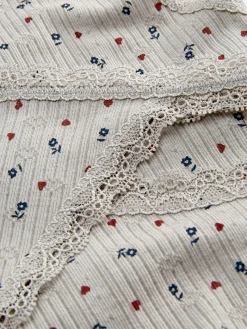 Dessous-Sets|Primark Nahtlos Gemustertes Pointelle-Trägertop Und Tanga Im Set Grau