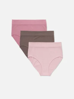 Slips|Primark Nahtlose, Gerippte Unterhosen, 3er-Pack Rosa