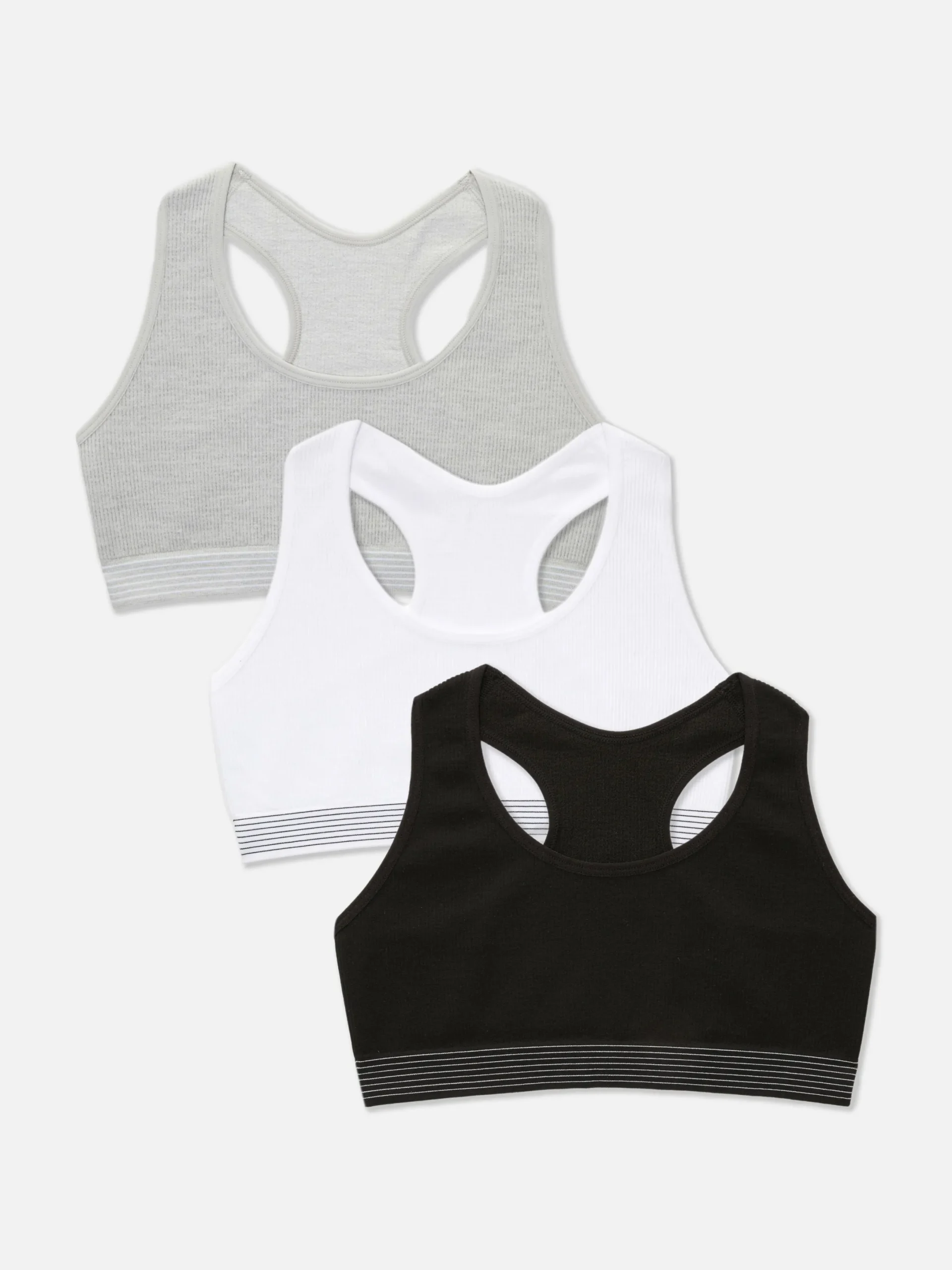 Unterwäsche|Primark Nahtlose, Kurze Tops Mit Racerback, 3er-Pack Schwarz