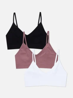 Bhs|Primark Nahtlose, Kurze Trägerbustiers, 3er-Pack Schwarz