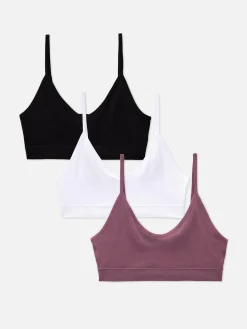 Bhs|Primark Nahtlose, Kurze Trägerbustiers, 3er-Pack Schwarz