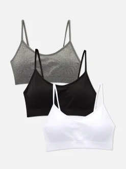 Bhs|Primark Nahtlose, Kurze Trägerbustiers, 3er-Pack Grau