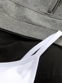 Bhs|Primark Nahtlose, Kurze Trägerbustiers, 3er-Pack Grau