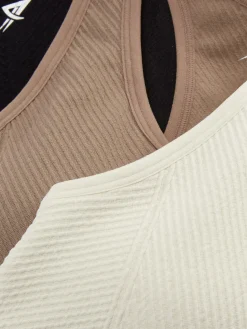 Bhs|Primark Nahtlose Sport-BHs, 3er-Pack Steinfarben