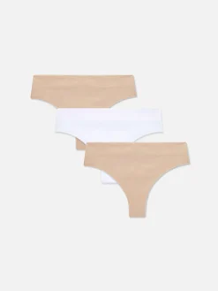 Slips|Primark Nahtlose Tangas, 3er-Pack Taupefarben