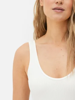 Tops Und T-Shirts|Primark Nahtloser, Gerippter Bodysuit Mit U-Ausschnitt Weiß