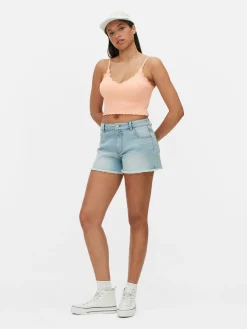 Tops Und T-Shirts|Primark Nahtloses, Kurzes Trägertop Mit Spitzenbesatz Pfirsichfarben