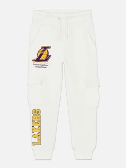 Jogginghosen|Primark „NBA Los Angeles Lakers“ Cargo-Jogginghose Ecrufarben
