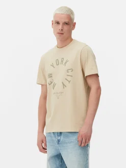 Tops Und T-Shirts|Primark „New York City“ T-Shirt Steinfarben