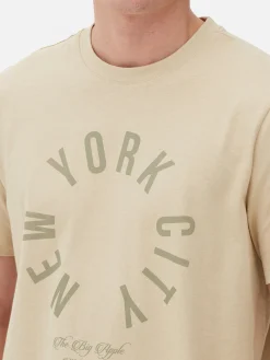 Tops Und T-Shirts|Primark „New York City“ T-Shirt Steinfarben
