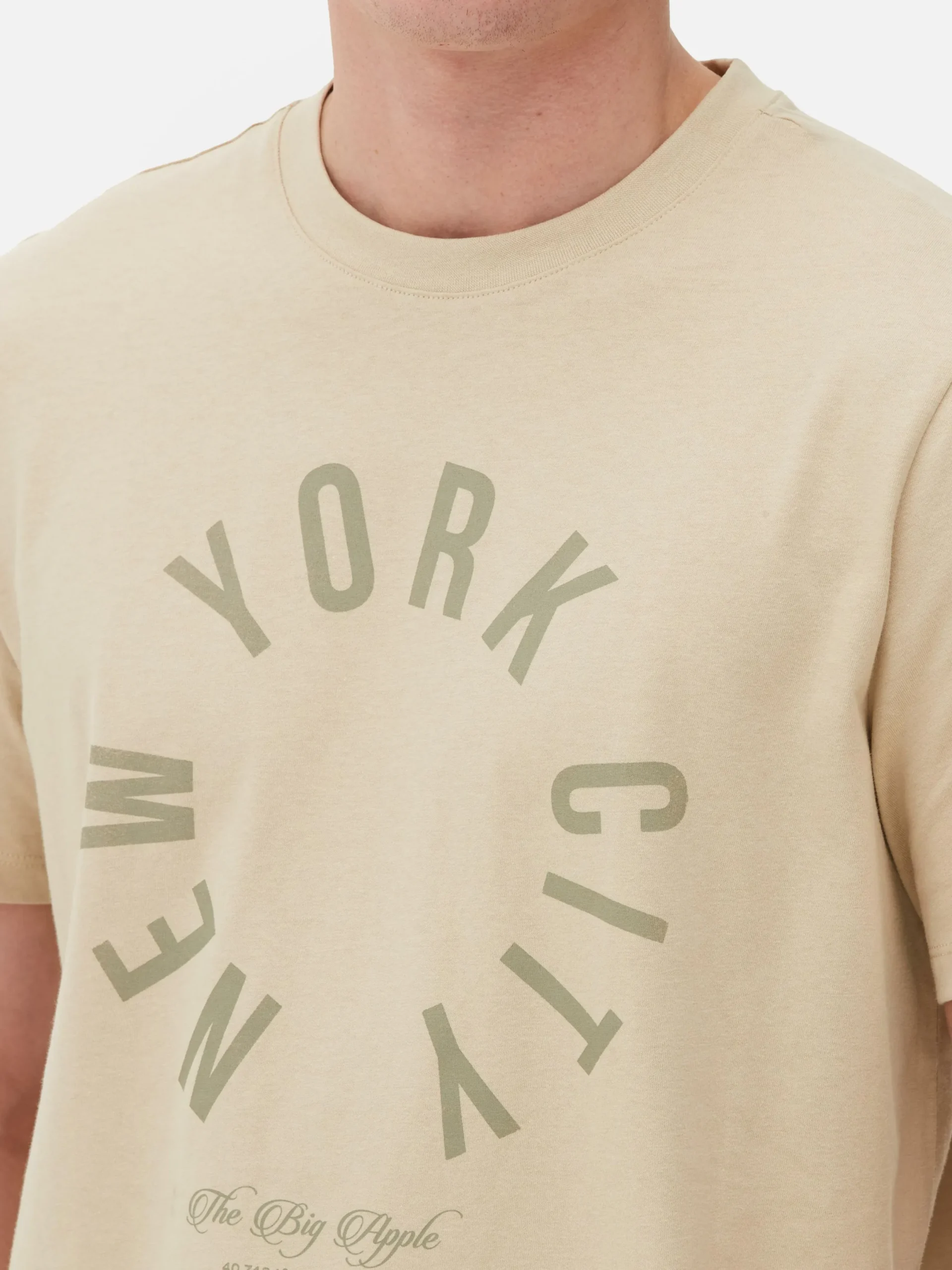 Tops Und T-Shirts|Primark „New York City“ T-Shirt Steinfarben