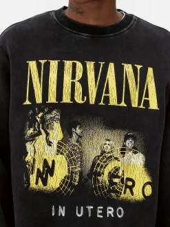 Grafik-T-Shirts Und -Sweatshirts|Hoodies Und Sweatshirts|Primark „Nirvana“ Sweatshirt Im Washed-Look Anthrazitfarben