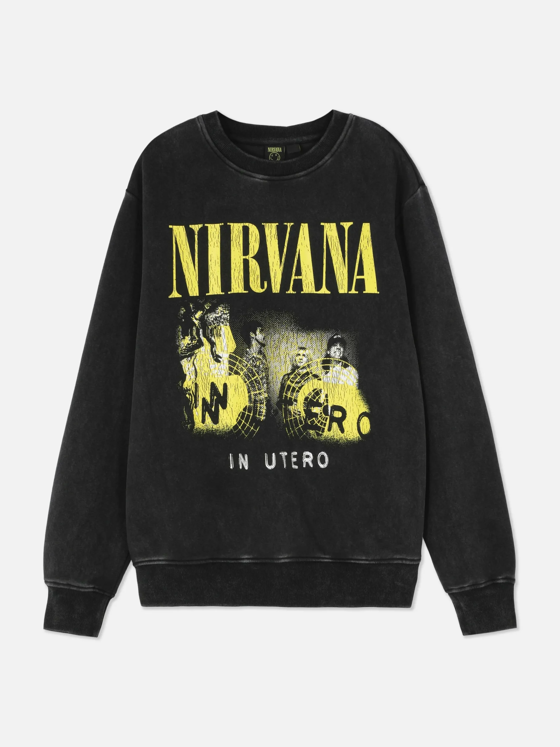 Grafik-T-Shirts Und -Sweatshirts|Hoodies Und Sweatshirts|Primark „Nirvana“ Sweatshirt Im Washed-Look Anthrazitfarben