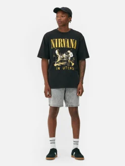 Tops Und T-Shirts|Grafik-T-Shirts Und -Sweatshirts|Primark „Nirvana“ T-Shirt In Verwaschener Optik Schwarz