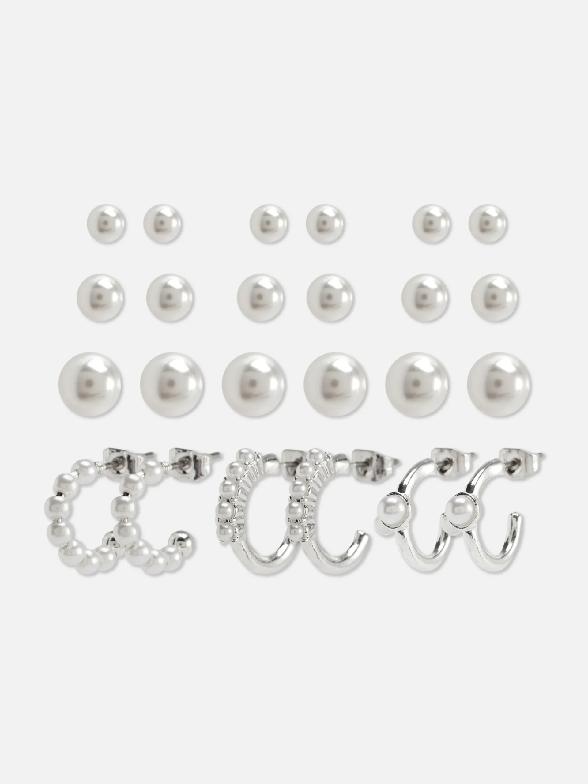 Schmuck|Primark Ohrstecker Mit Kunstperlen, 12er-Pack Weiß