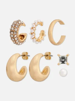 Schmuck|Primark Ohrstecker Mit Kunstperlen, 6er-Pack Gelb
