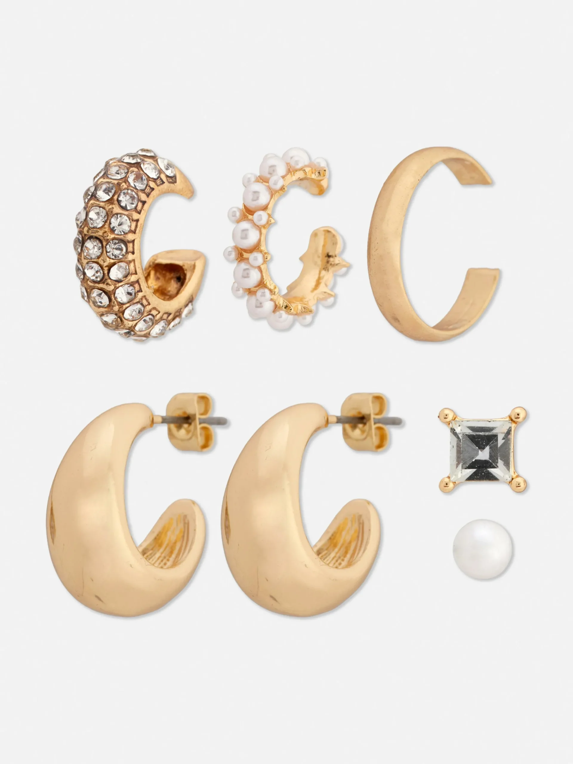 Schmuck|Primark Ohrstecker Mit Kunstperlen, 6er-Pack Gelb