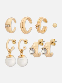 Schmuck|Primark Ohrstecker Und Kleine Creolen Mit Strass, 6er-Pack Gelb